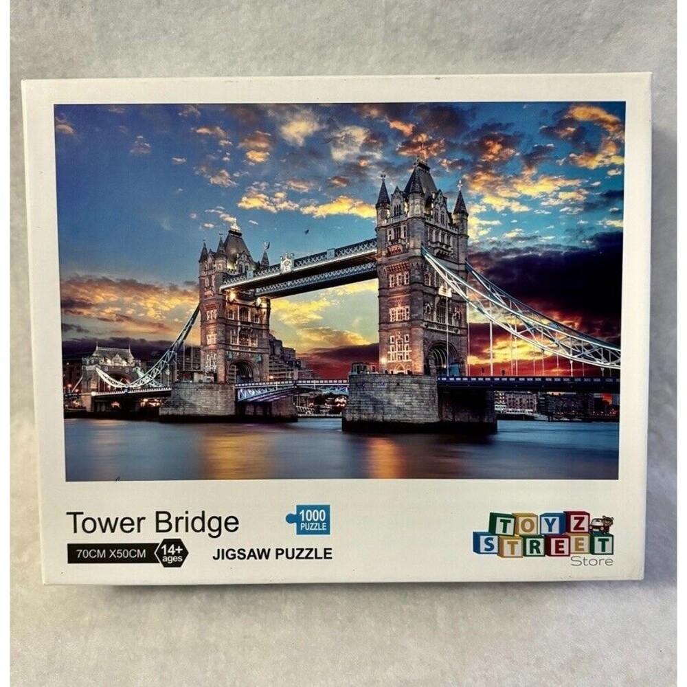 1000 Piece London's Tower‎ Bridge Jigsaw Puzzle & Poster Open Box 100% Complete